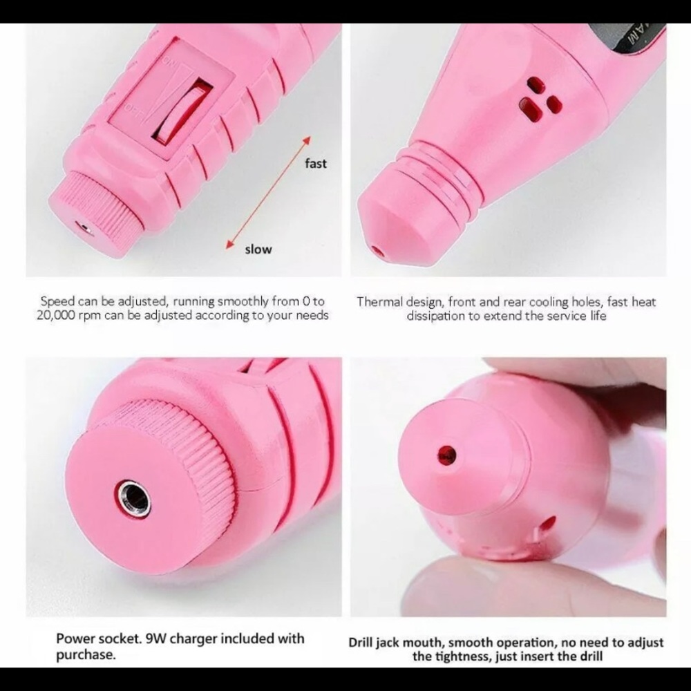 Manicure Electric Nail File Pink - Picture 8 of 9